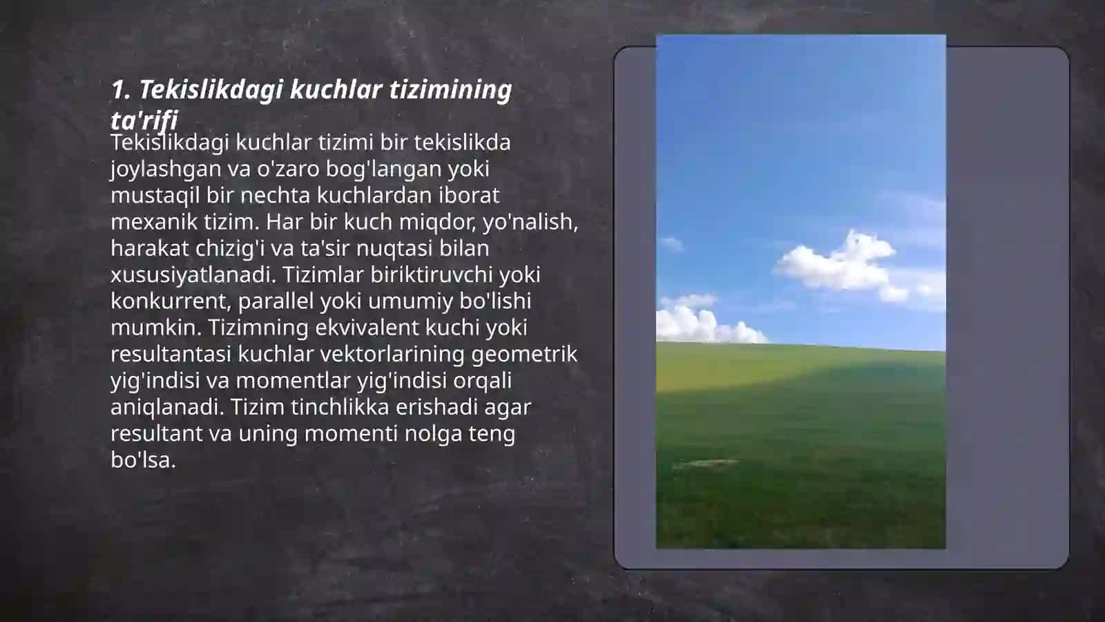 Tekislikda joylashgan kuchlar tizimi 3
