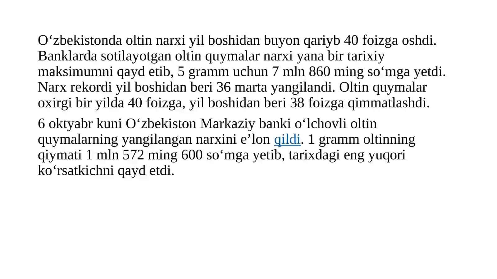 Oltin bozori haqida 3