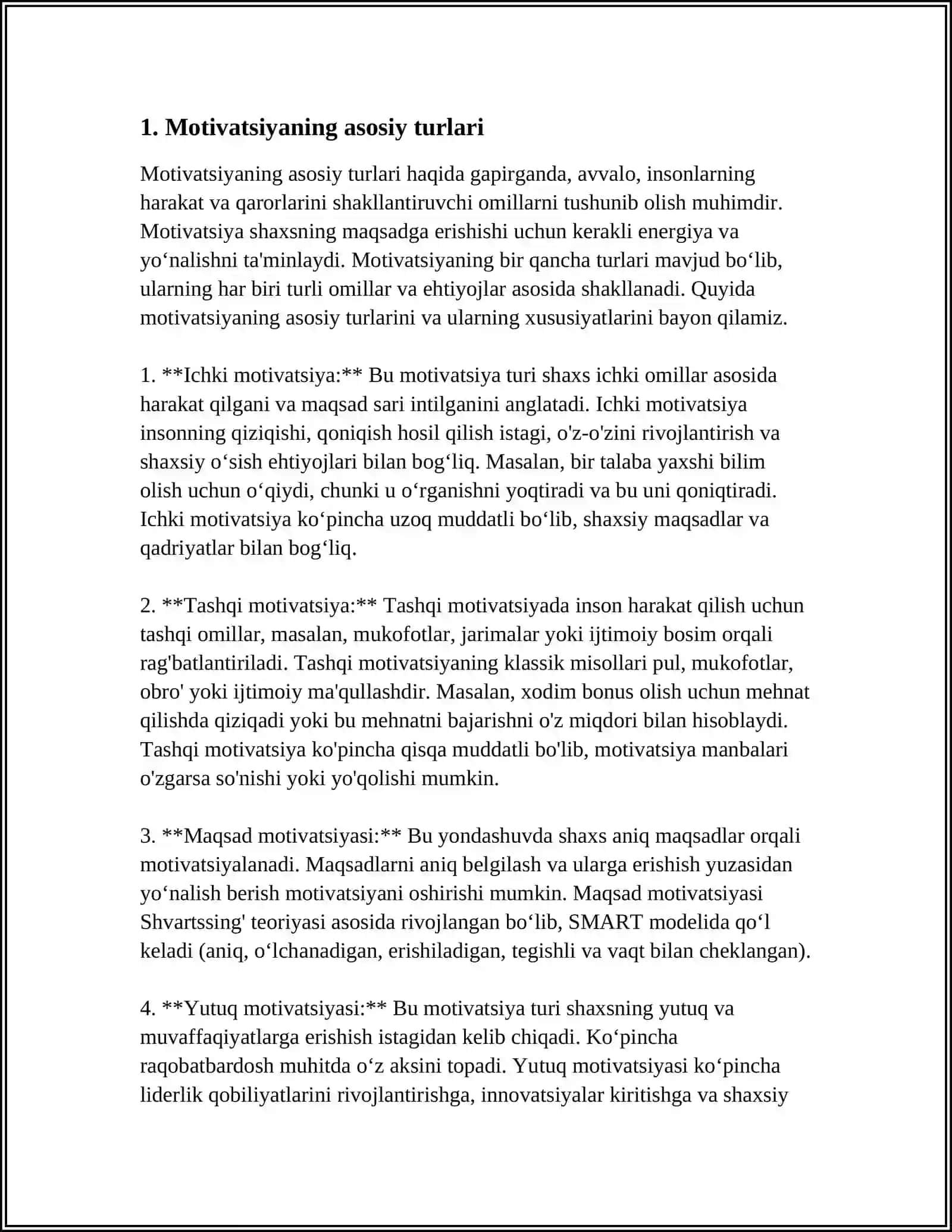 MOTIVATSIYANING ASOSIY TURLARI RIVOJLANISH BOSQICHLARI 3