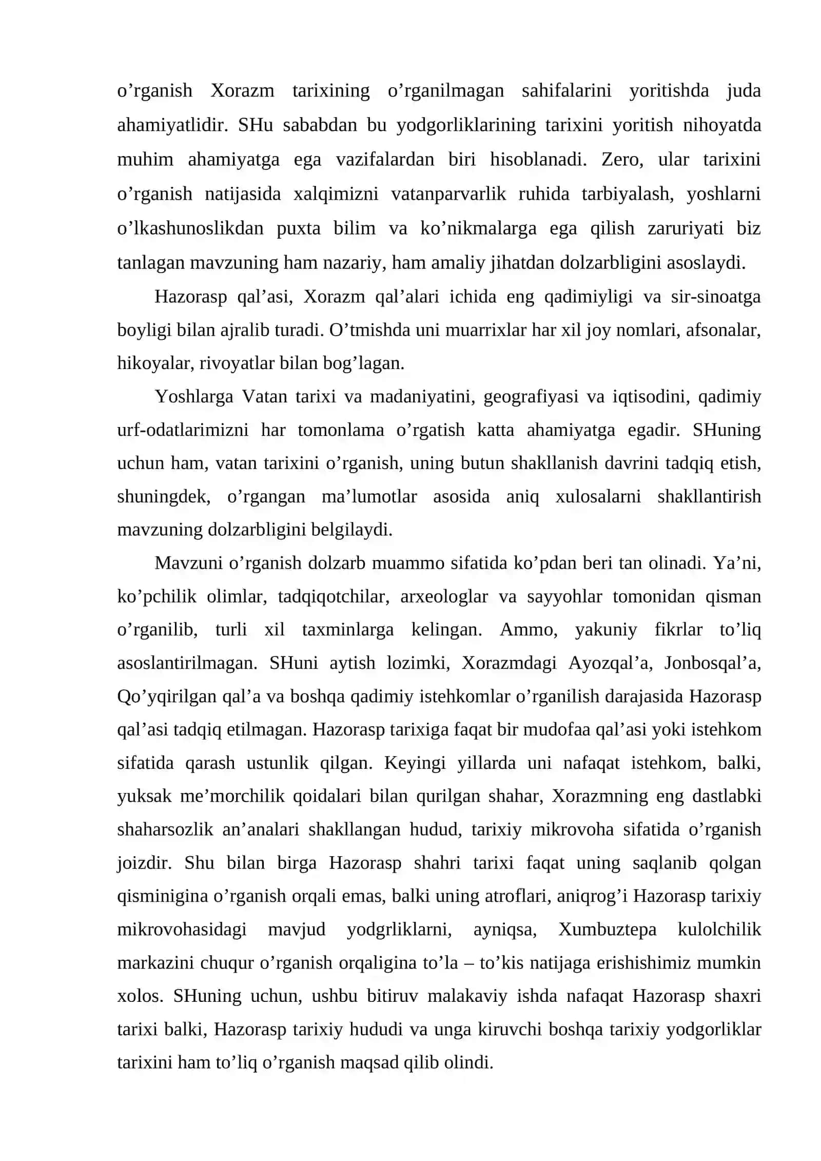 Hazorasp tarixiy hududi va tarixiy yodgorliklarining o’rganilishi 3