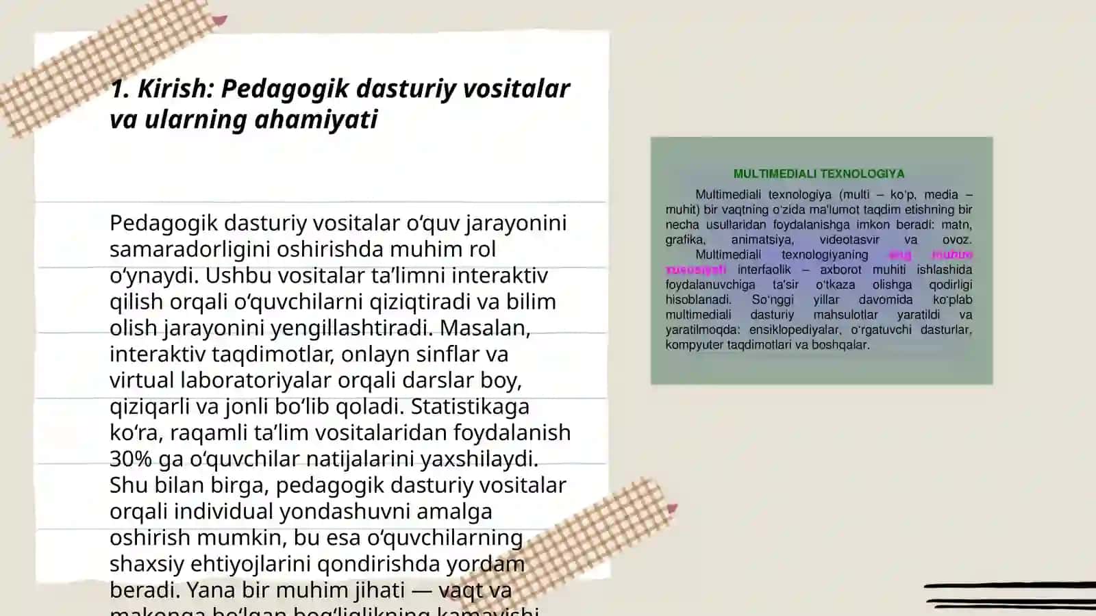 Pedagogik dasturiy vositalar yordamida multimedia texnologiyalari fani boʻyicha elektron qoʻllanma yaratish 3