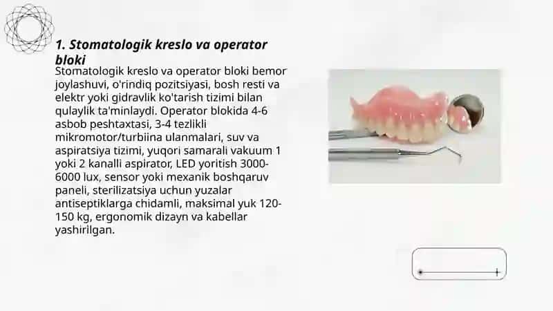 Stomatologik kreslo va operator bloki 3