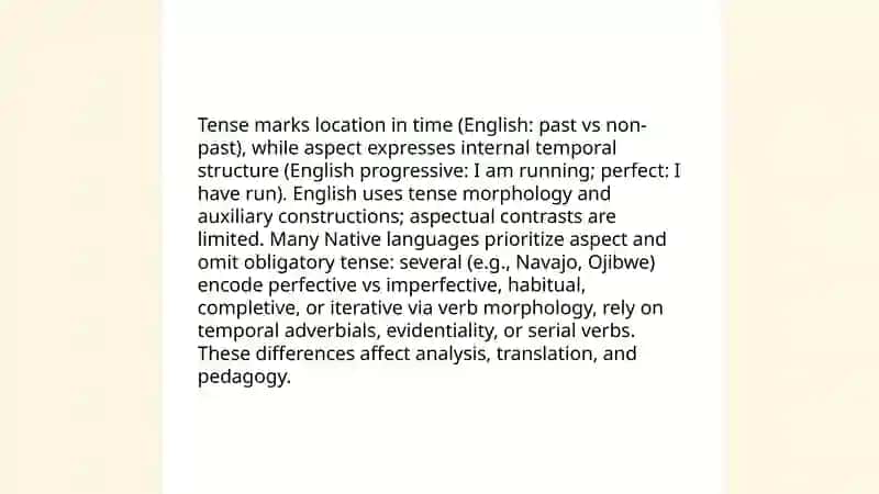 Verb tense systems in English and Native Languages 3