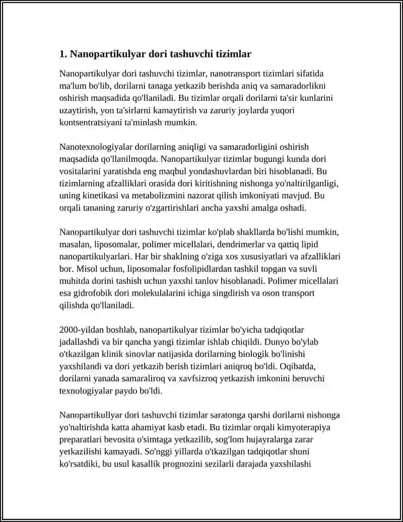DORI VOSITALARNI YARATISH SOHASIDAGI NANOTEXNALOGIYALAR 3