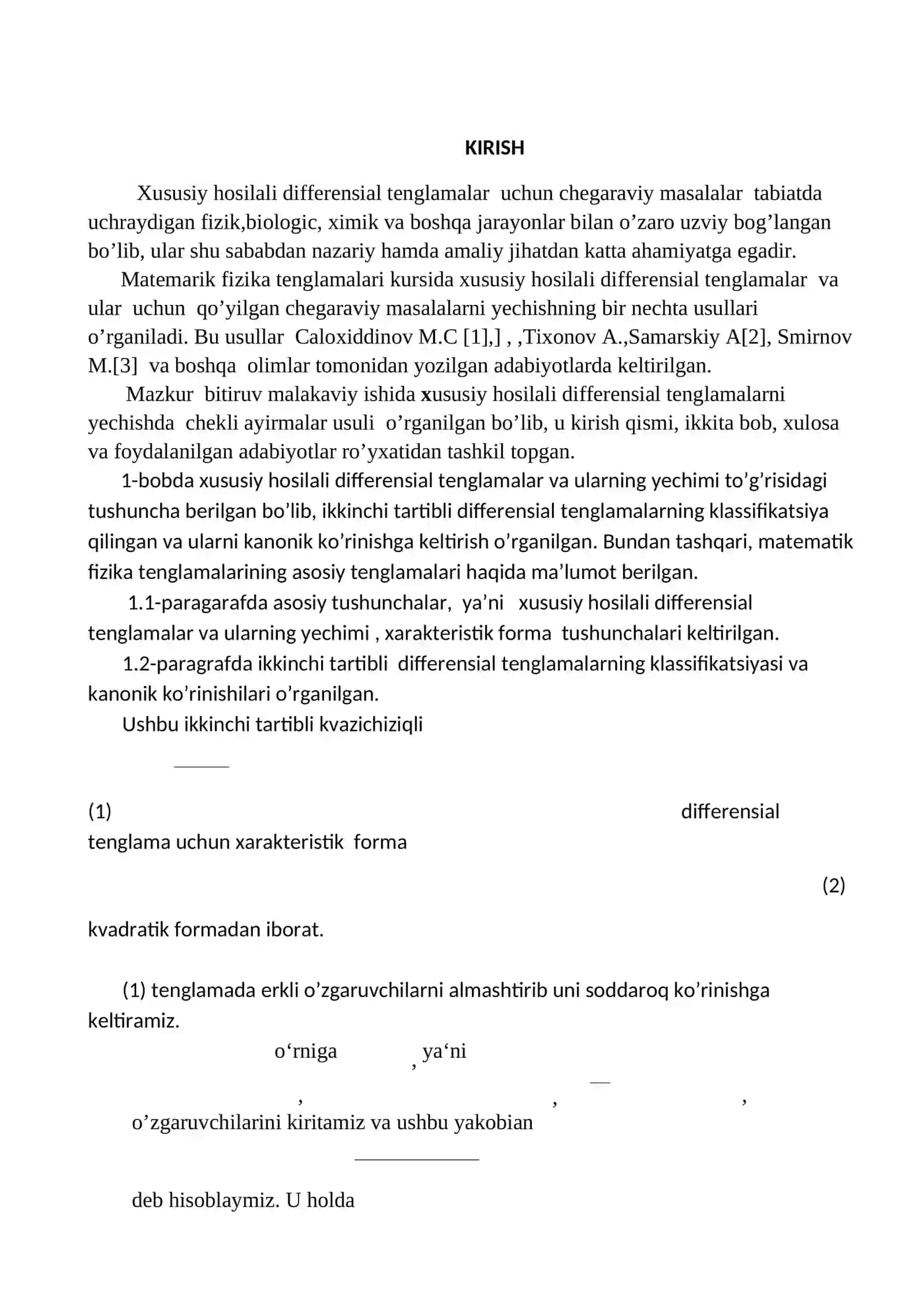 Xususiy hosilali differensial tenglamalar uchun chekli ayirmalar usuli 3