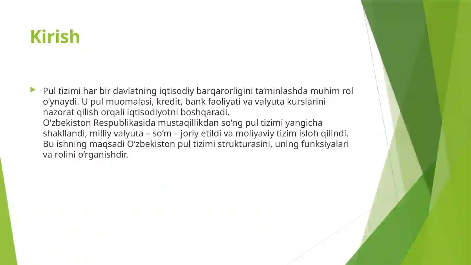 Pul tizimi 3