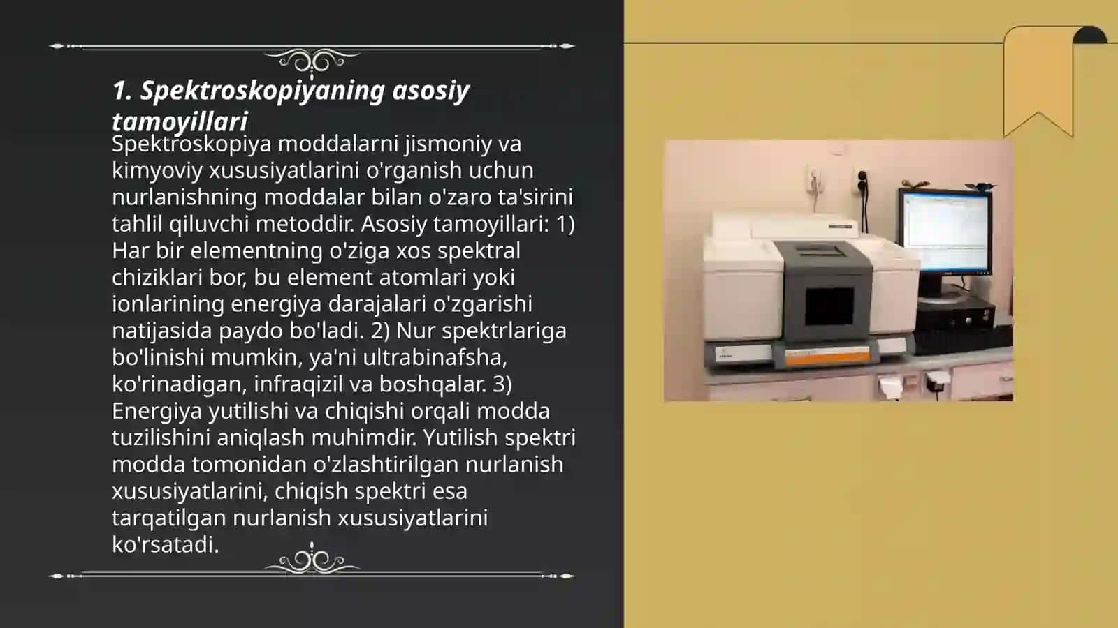 Sifat va miqdori tekshiruvlarida spektrsokopiyaning ahamiyati 3