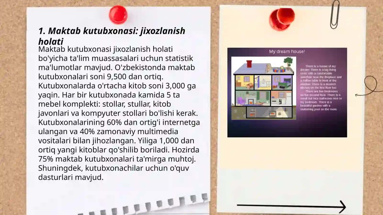 Maktab kutubxonasidagi darsliklar, elektron resurslar hamda fan xonalarining jixozlanishini oʻrganish 3