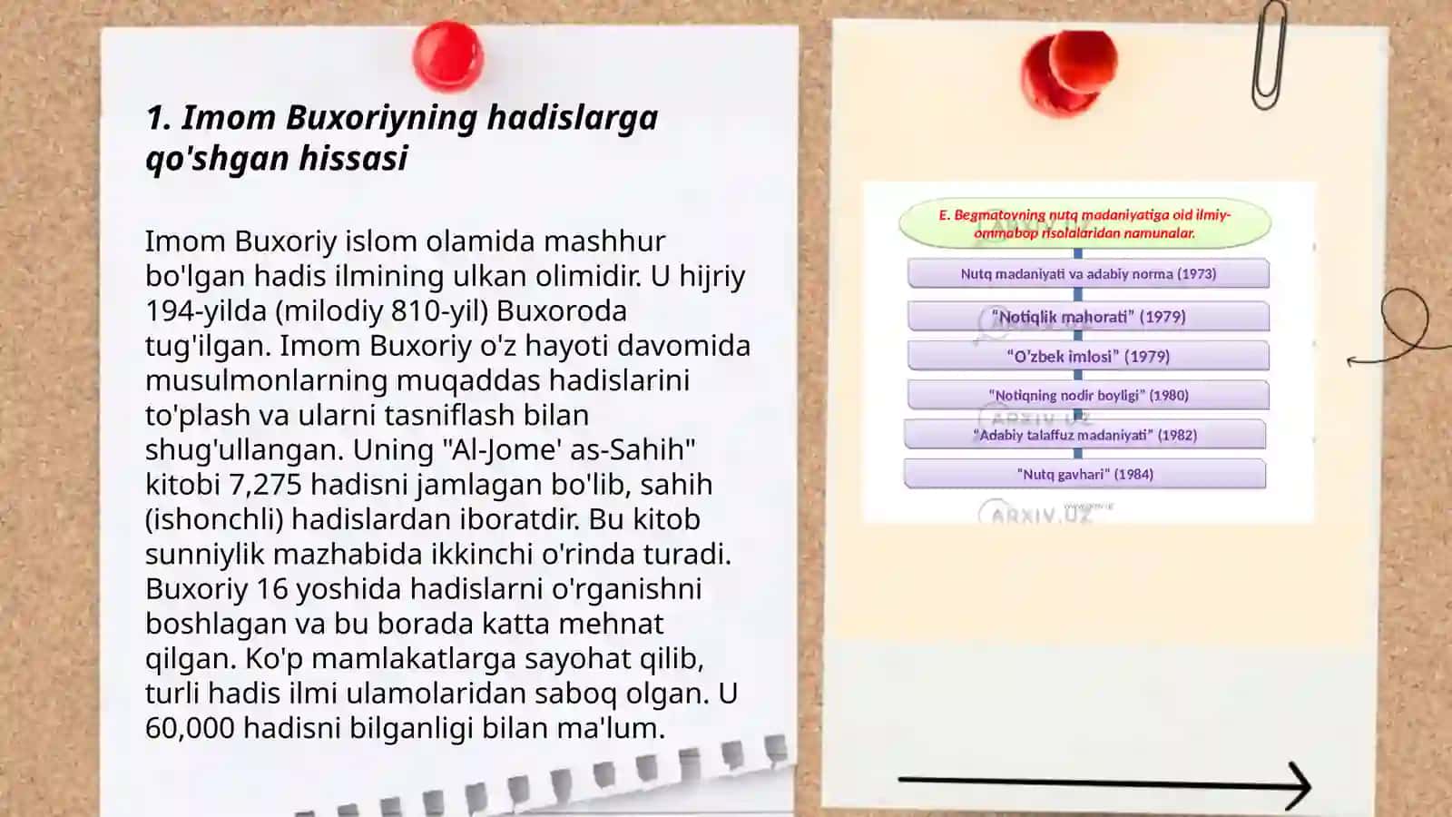 Imom Buxoriy va Imom Termiziyning hadis ilmiga qo'shgan qissalarini qiyosiy tahlili 3