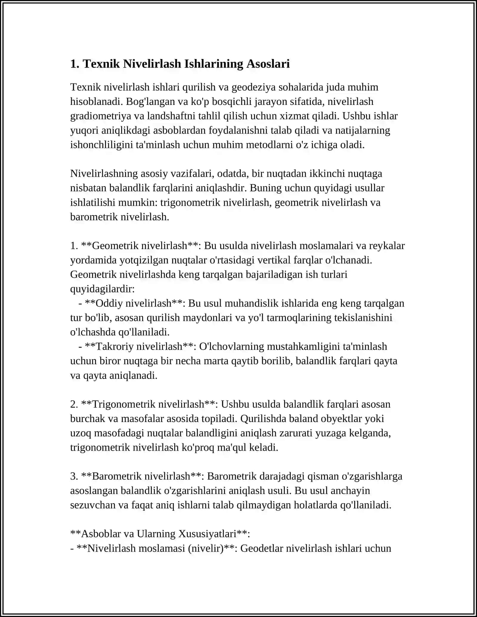 TEXNIK NIVELIRLASH ISHLARI 3