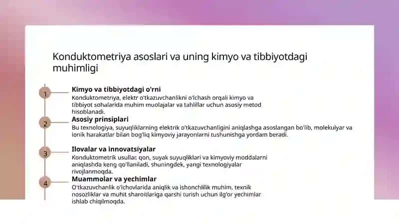 Konduktometriya Kimyo va tibbiyot nuqtayi nazari 3