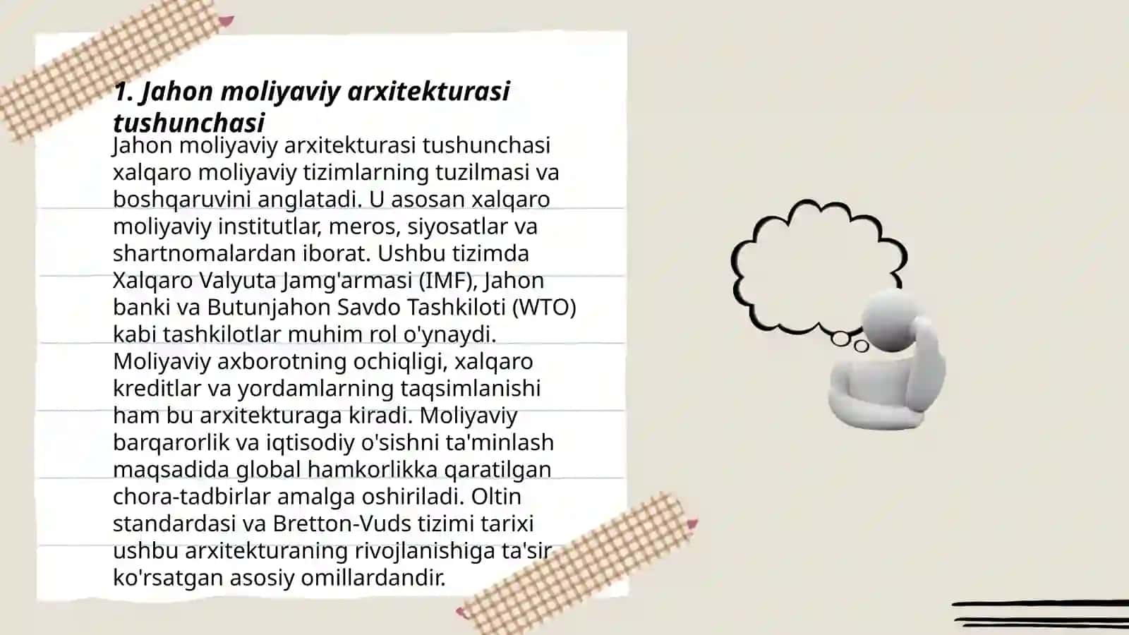 Jahon moliyaviy arxitekturasining ahamiyati va tarkibiy tuzilmasi 3