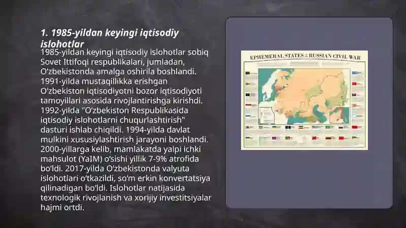 1985-1991 yillarda Oʻzbekistondagi ijtimoiy-iqtisodiy va siyosiy jarayonlarning xususiyatlari 3