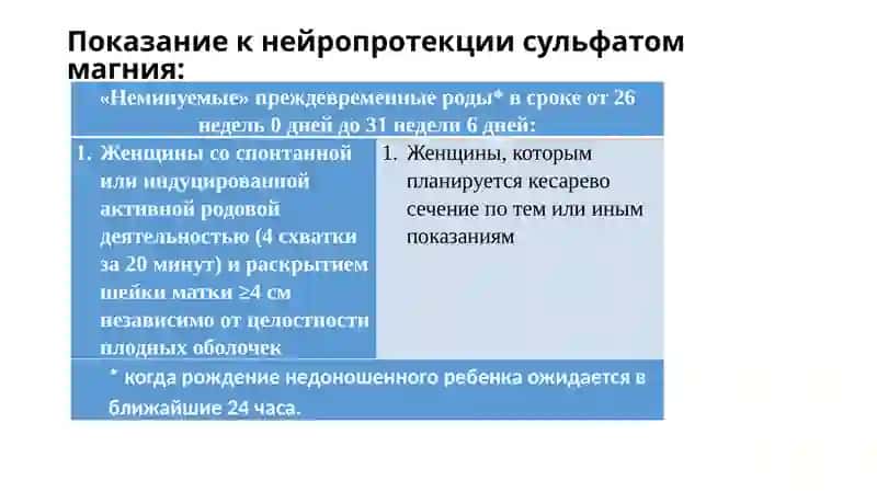 Нейропротекцияплода сульфатом магния 3