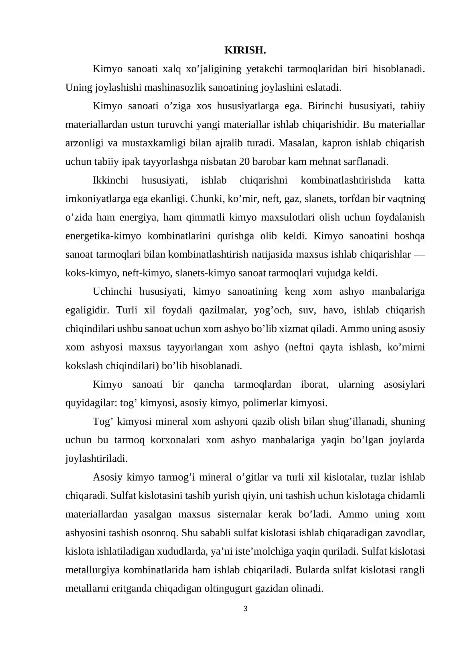 Jahon kimyo sanoati uning turlari va kimyo sanoati rivojlangan mintaqalar 3