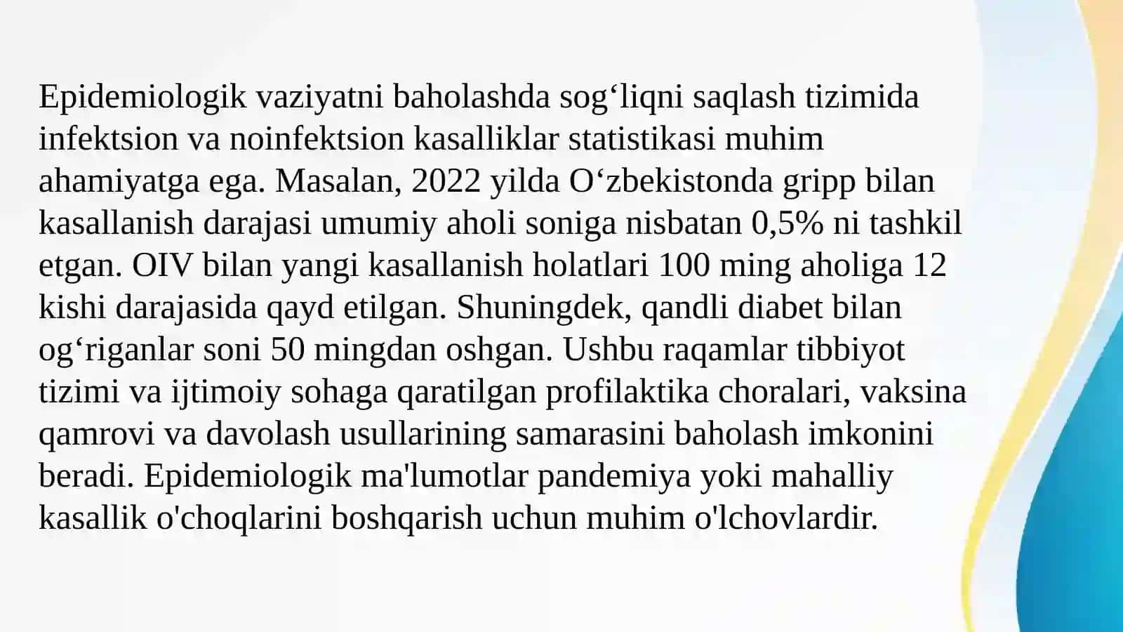 Yuqumli kasalliklarni chegaralab (cheklab) qo'yish (lokalizatsiyasi) va bartaraf (likvidasiya) etish bo'yicha chora tadbirlar majmui (kompleks) rejasini tuzish 3
