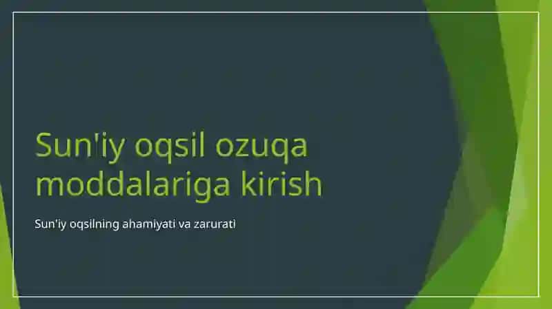 Sun'iy oqsil ozuqa moddalarining ishlab chiqarilishi va kelgusidagi imkoniyatlar 3