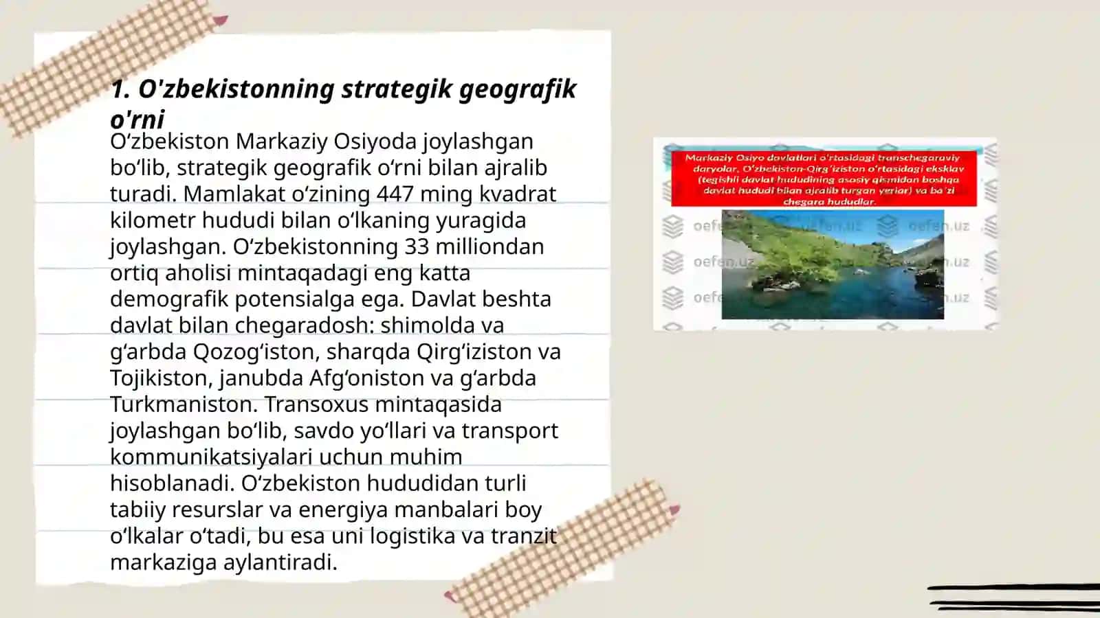 O'zbekistonning mintaqadagi geosiyosiy va geoiqtisodiy o‘rni 3