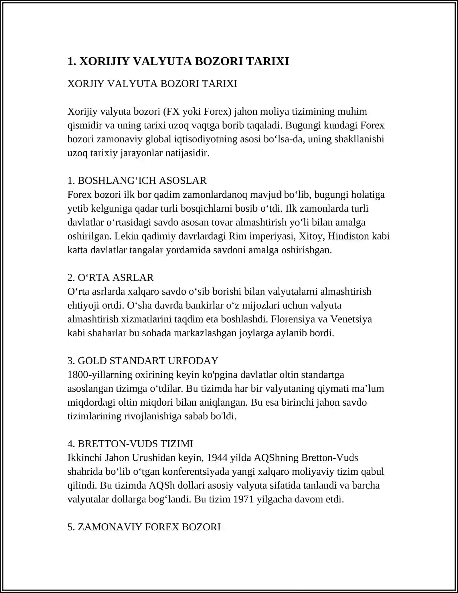 XORIJIY VALYUTA BOZORLARI 3