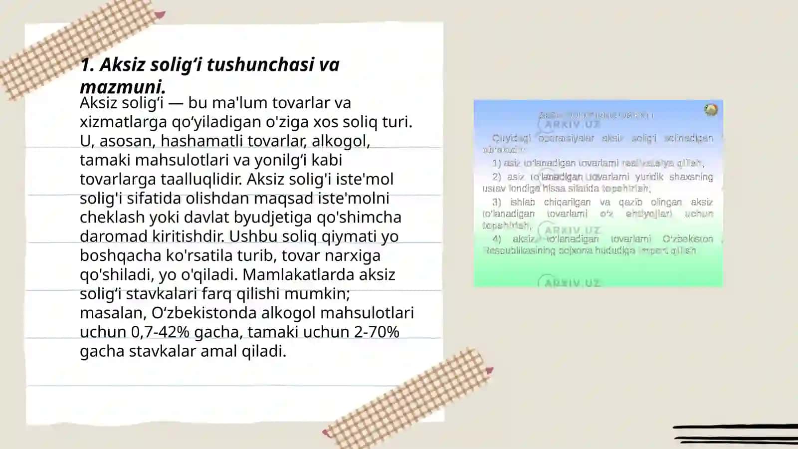 Bojxona tizimida aksiz soligʻi 3
