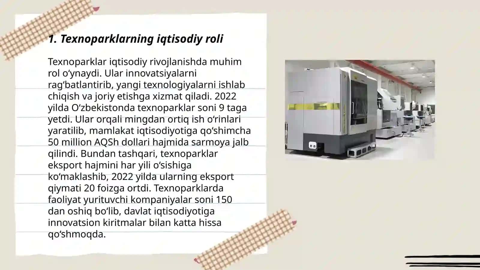 Texnoparklarning iqtisodiy mohiyati (IT-kompaniya, ilmiy parklar, texnopolislar, innovatsion markazlar) 3