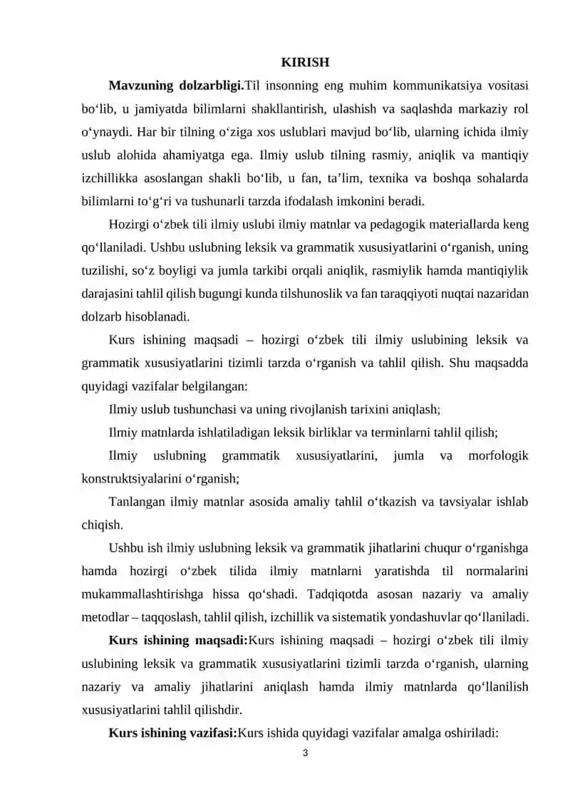HOZIRGI O‘ZBEK TILI ILMIY USLUBINING LEKSIK VA GRAMMATIK XUSUSIYATLARI 3