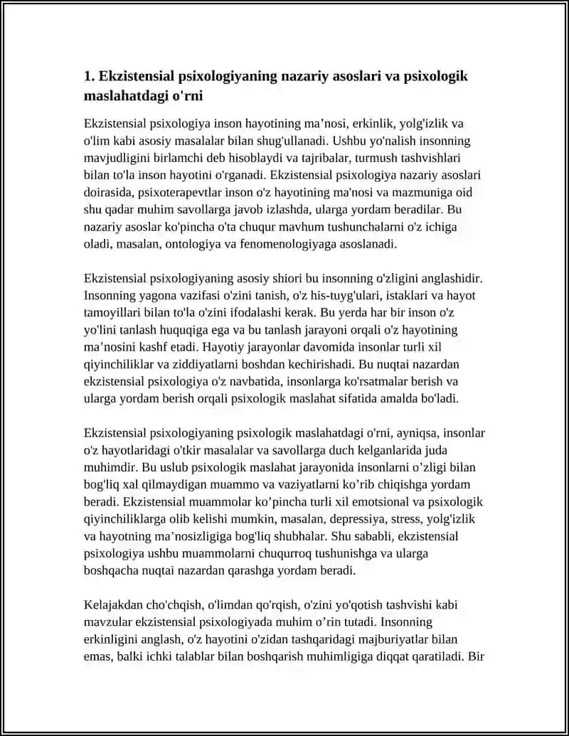 EKZISTENSIAL PSIXOLOGIYANING PSIXOLOGIK MASLAHATDA ORNI 3