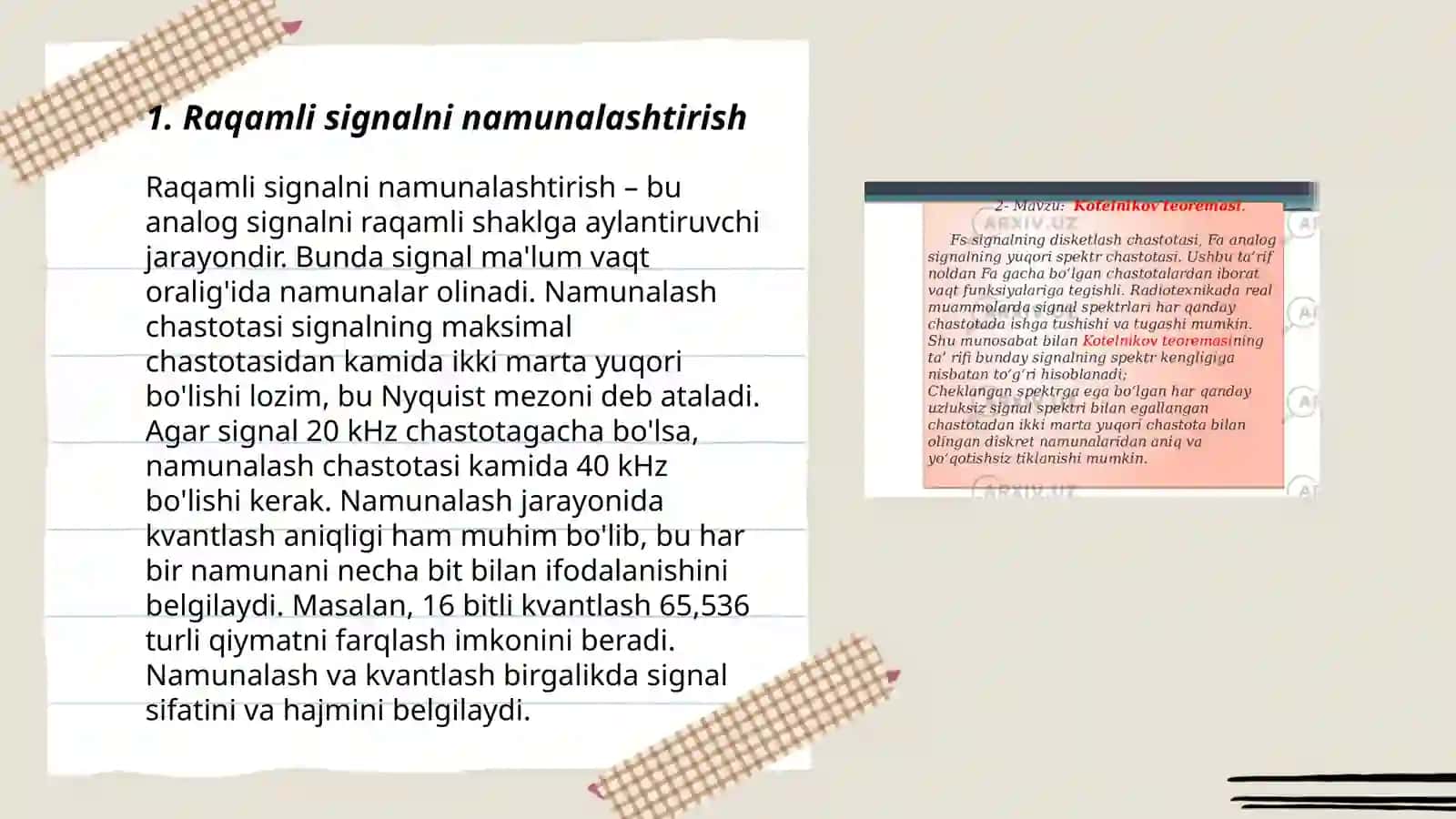 Analog va raqamli signallarni qayta ishlash 3
