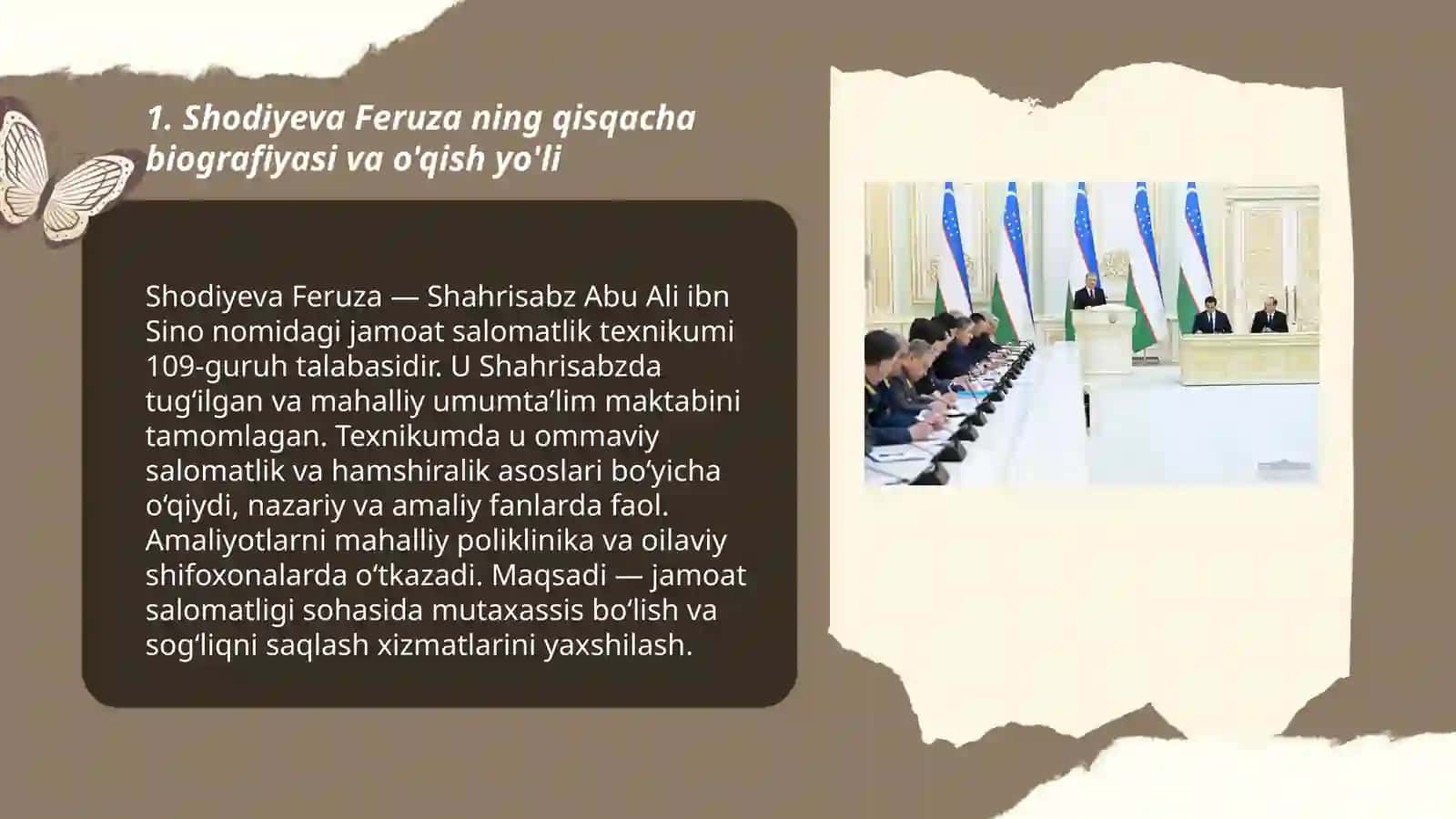 Shahrisabz Abu Ali ibn Sino nomidagi jamoat salomatlik texnikumi 109-guruh talabasi Shodiyeva Feruza 3