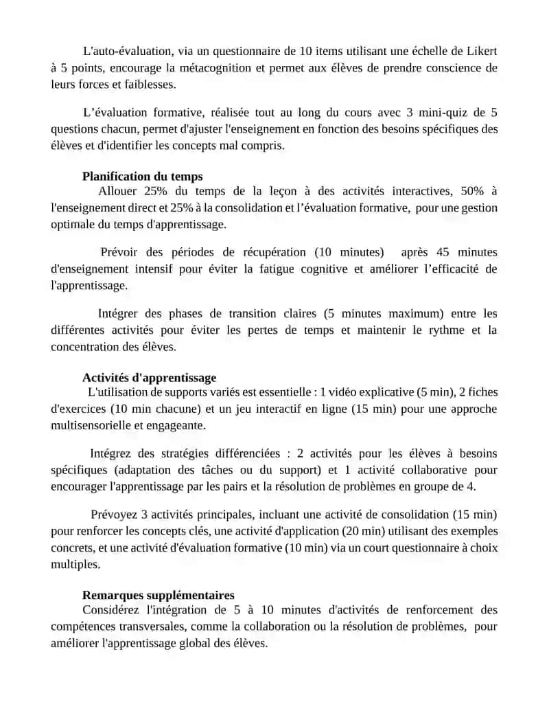 Élaborer un plan de leçon quotidien 3