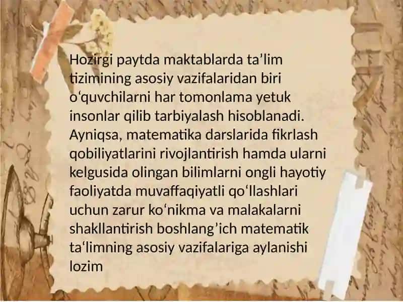 boshlang`ich sinflarda mantiqiy fikrlashni rivojlantirish usullari 3