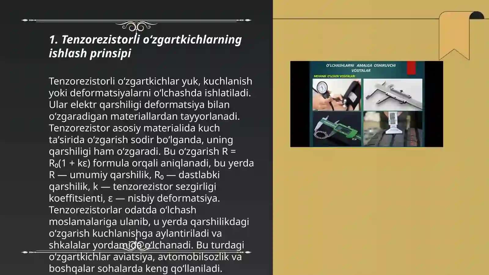 Tenzorezistorli oʻzgartkichlar 3