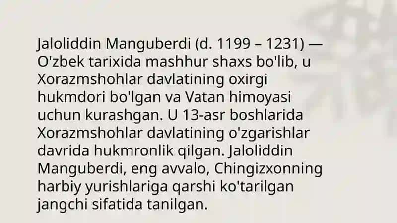 Jaloliddin Manguberdi Vatan himoyachisi 3