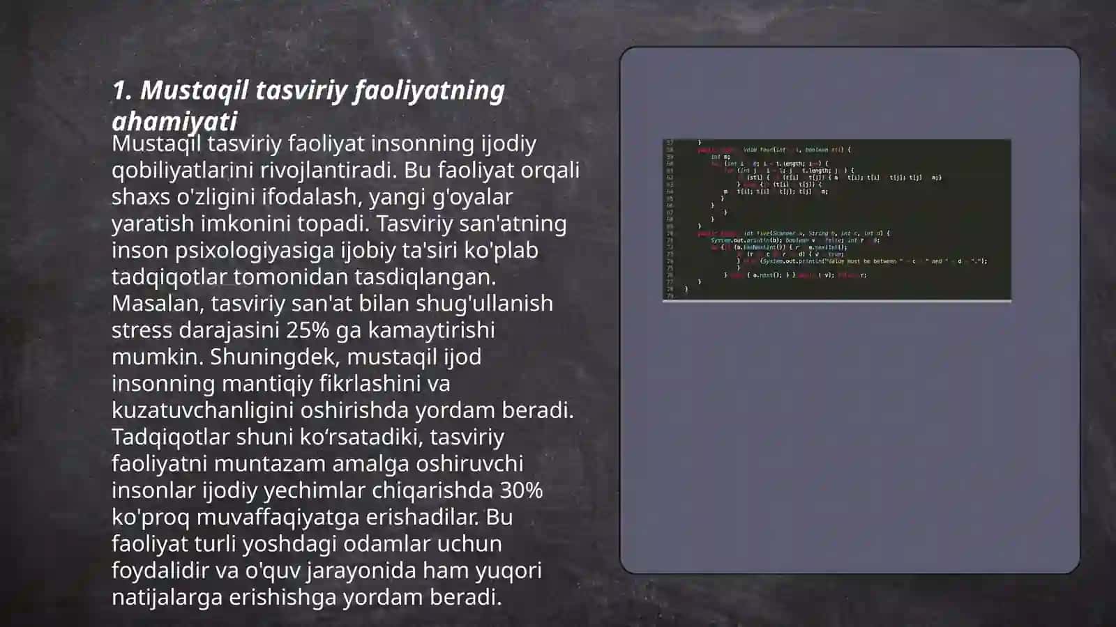 Mustaqil tasviriy faoliyatga raxbarlik qilish 3