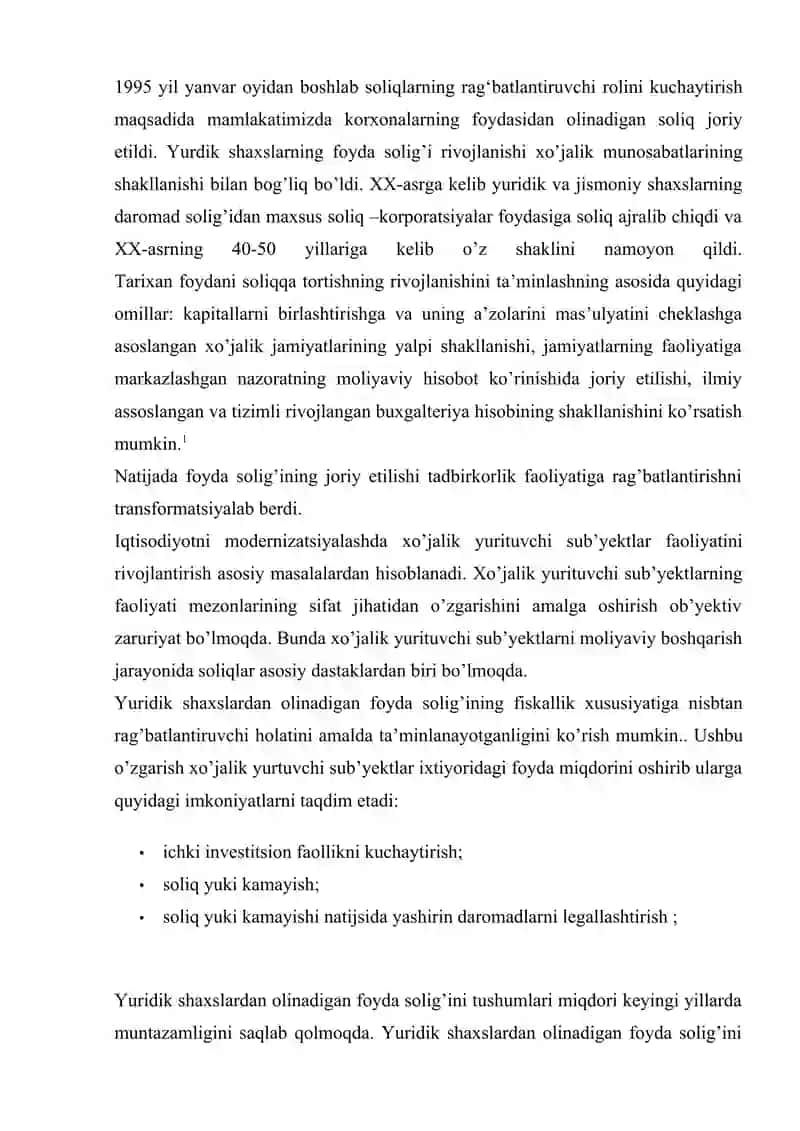 Foyda solig’ining iqtisodiy mohiyati va joriy etilish bosqichlari 3