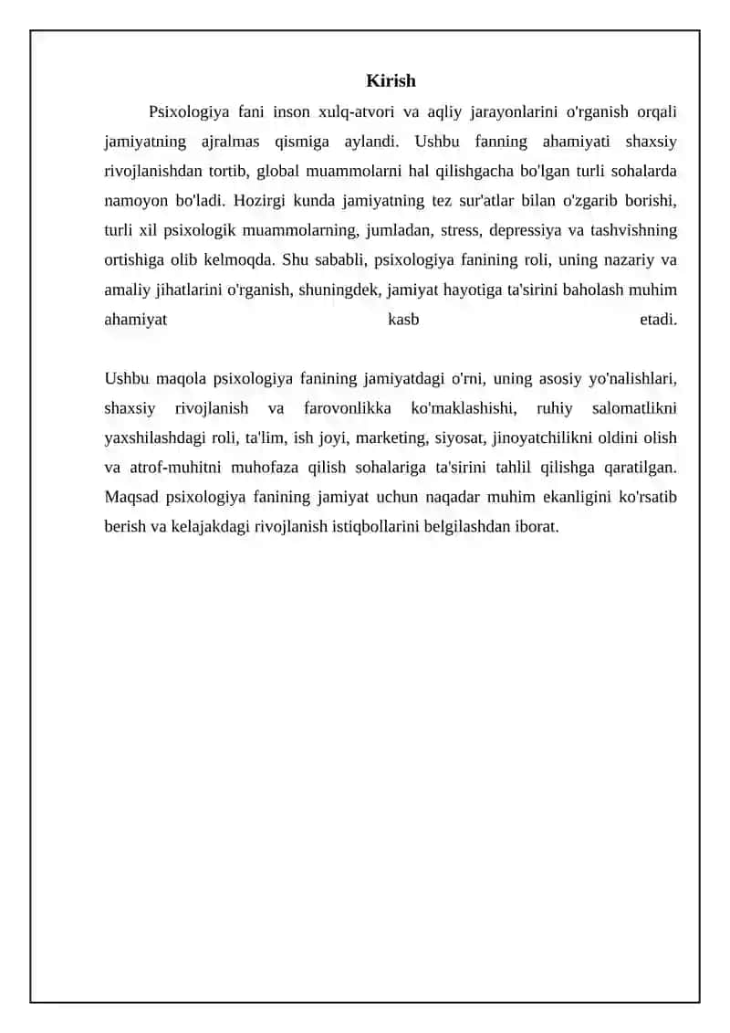 Psixologiya fanining jamiyatdagi o‘rni 3