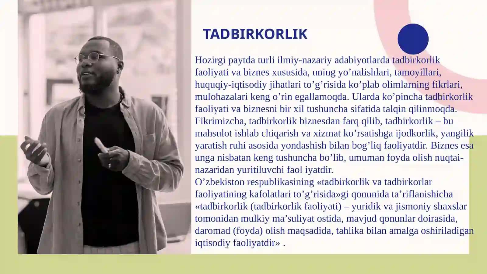 Tadbirkorlik faoliyatini tashkil etish va oilaviy tadbirkorlikni rivojlantirish 3