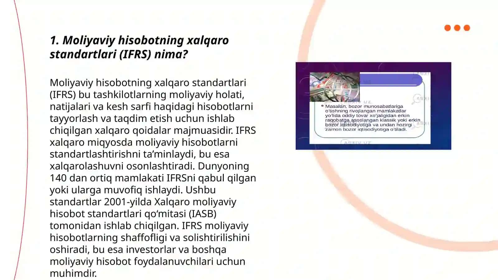Moliyaviy hisobotning xalqaro standartlariga o’tishning yutuq va muammolari 3