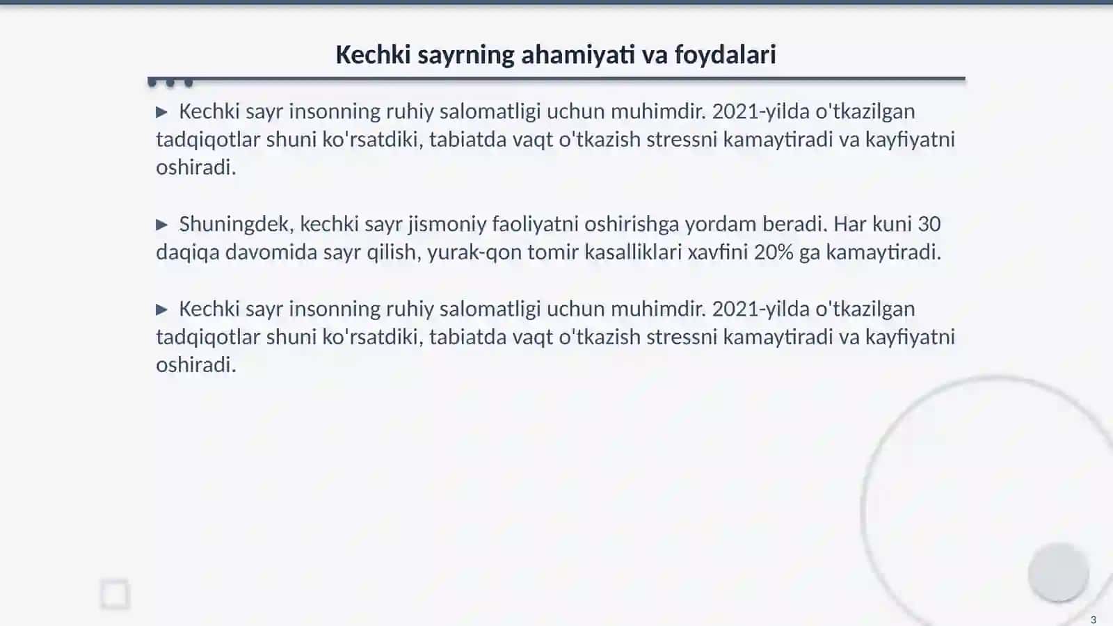Kechki sayr va oddiy tajribalar oʻtkazish metodikasi 3