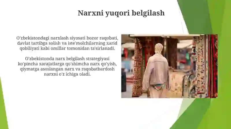 O'ZBEKISTONDA NARX VA NARXNI BELGILASH SIYOSATI (iqtisodiyot nazariyasi 2) 3