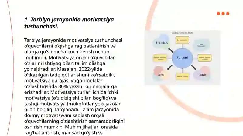 Tarbiya jarayoni motivation va mazmuni. Tarbiya tamoyilari 3