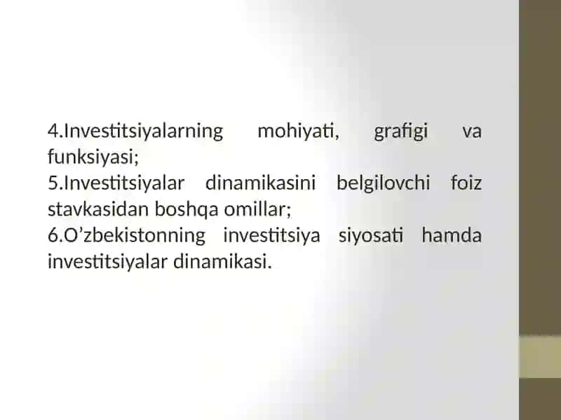 FISKAL HISOBLAR VA ULARNING TAHLILI. INVESTITSIYA 3
