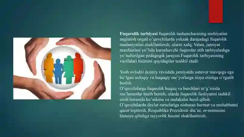 Fuqarolik tarbiyasi. O’zbekiston Respublikasi Konstitutsiyasining “Inson huquqlari, erkinliklari va majburiyatlari" 3