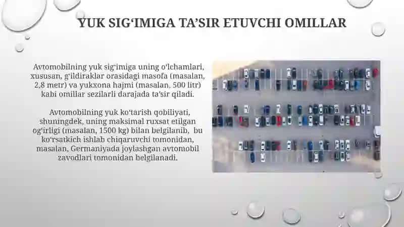 Avtomobillarni yuk ko'taruvchanligi bo'yicha tanlash 3