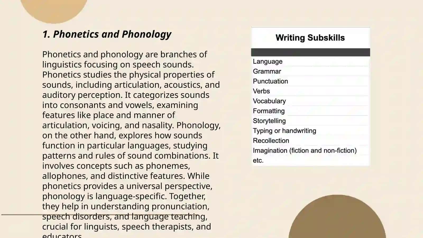 Language Sub-skills 3