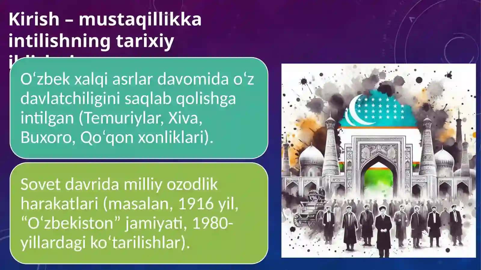 Mustaqil O‘zbekiston Respublikasining tashkil topishi: tarixiy ahamiyativa o‘ziga xos taraqqiyot yo‘li 3