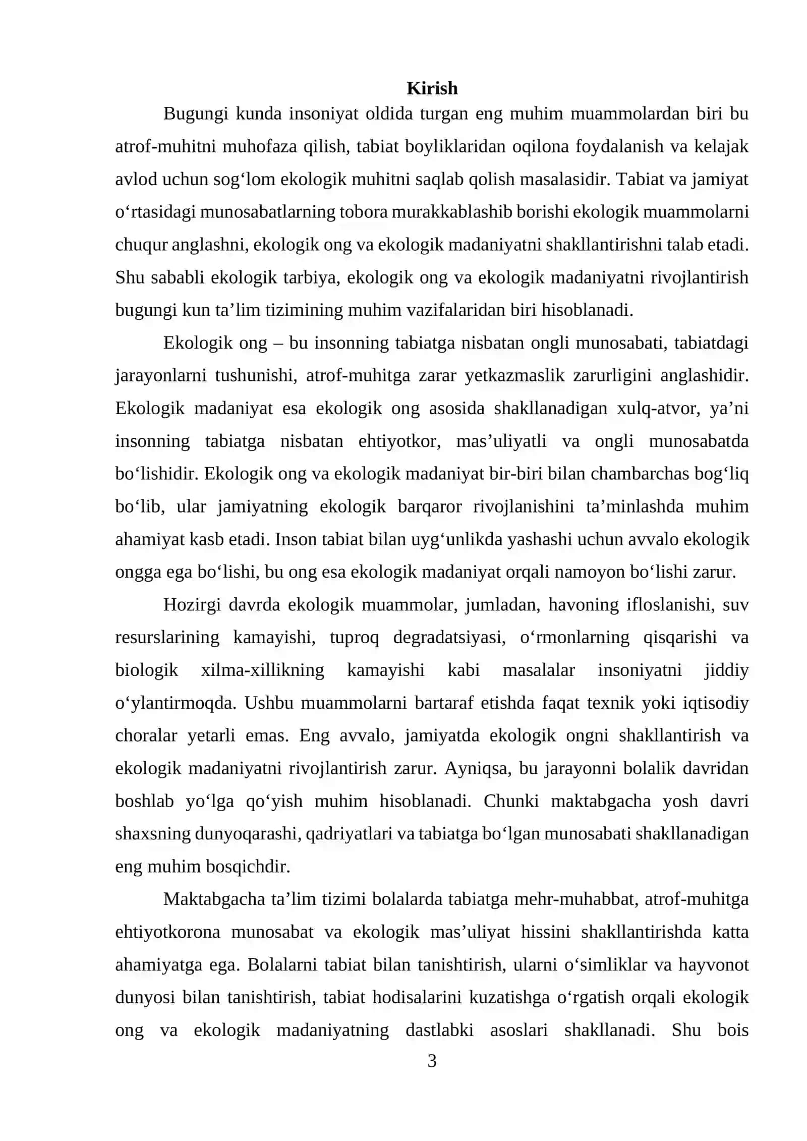 Ekologik ong va ekologik madaniyatni shakllantirish masalalari 3