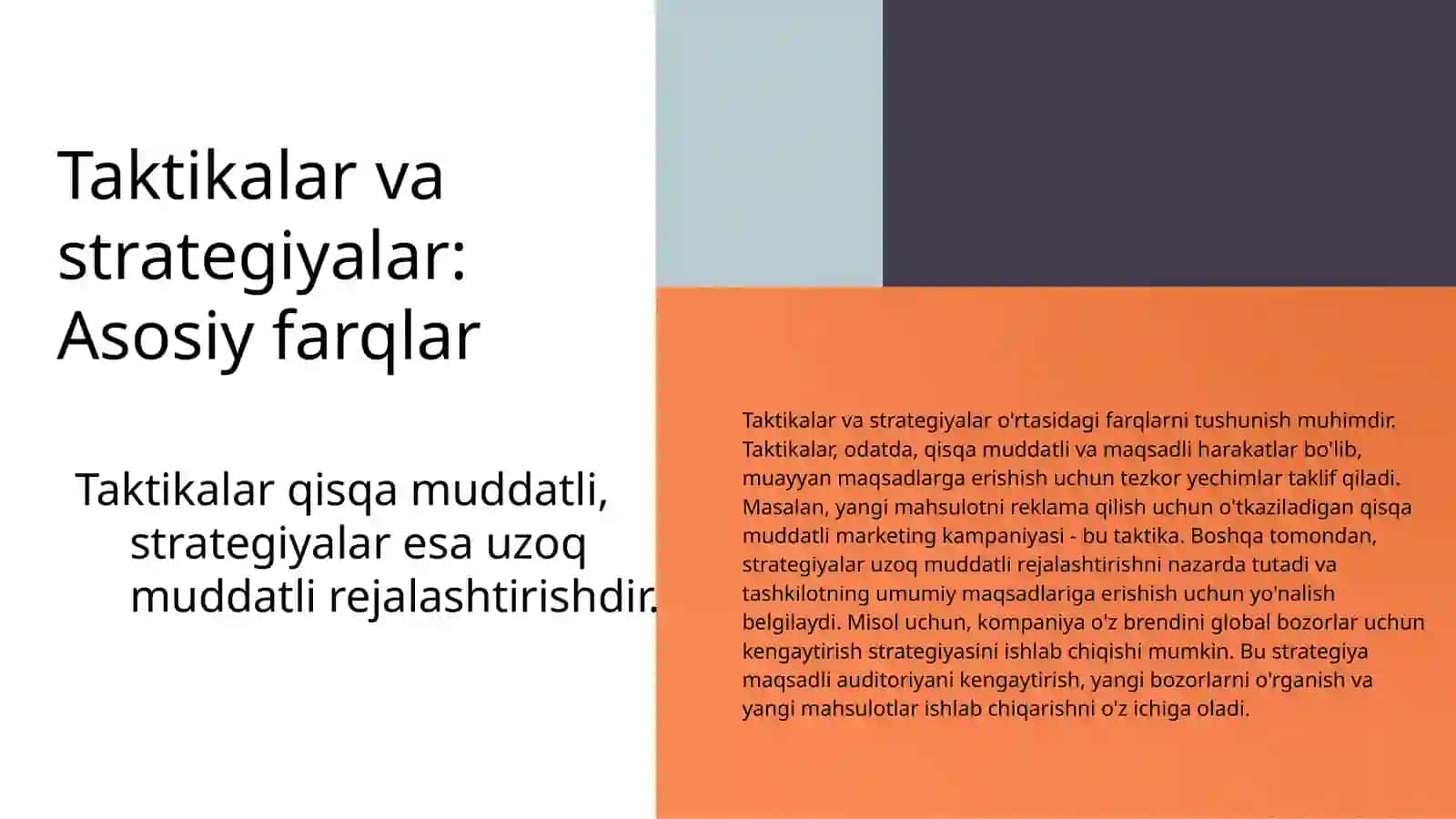 Biznes taktikasi va strategiyasi 3