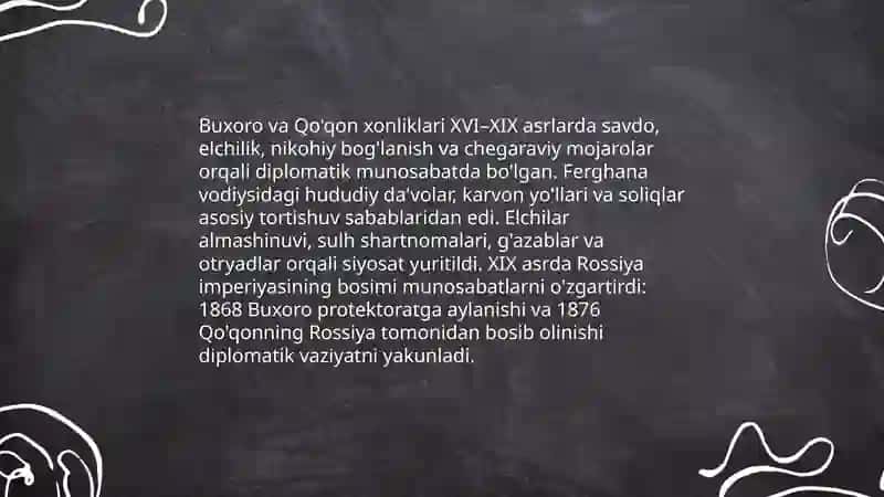 Buxoro va Qo'qon xonligi diplomatik munosabatlari (XVI–XIX asrlar) 3
