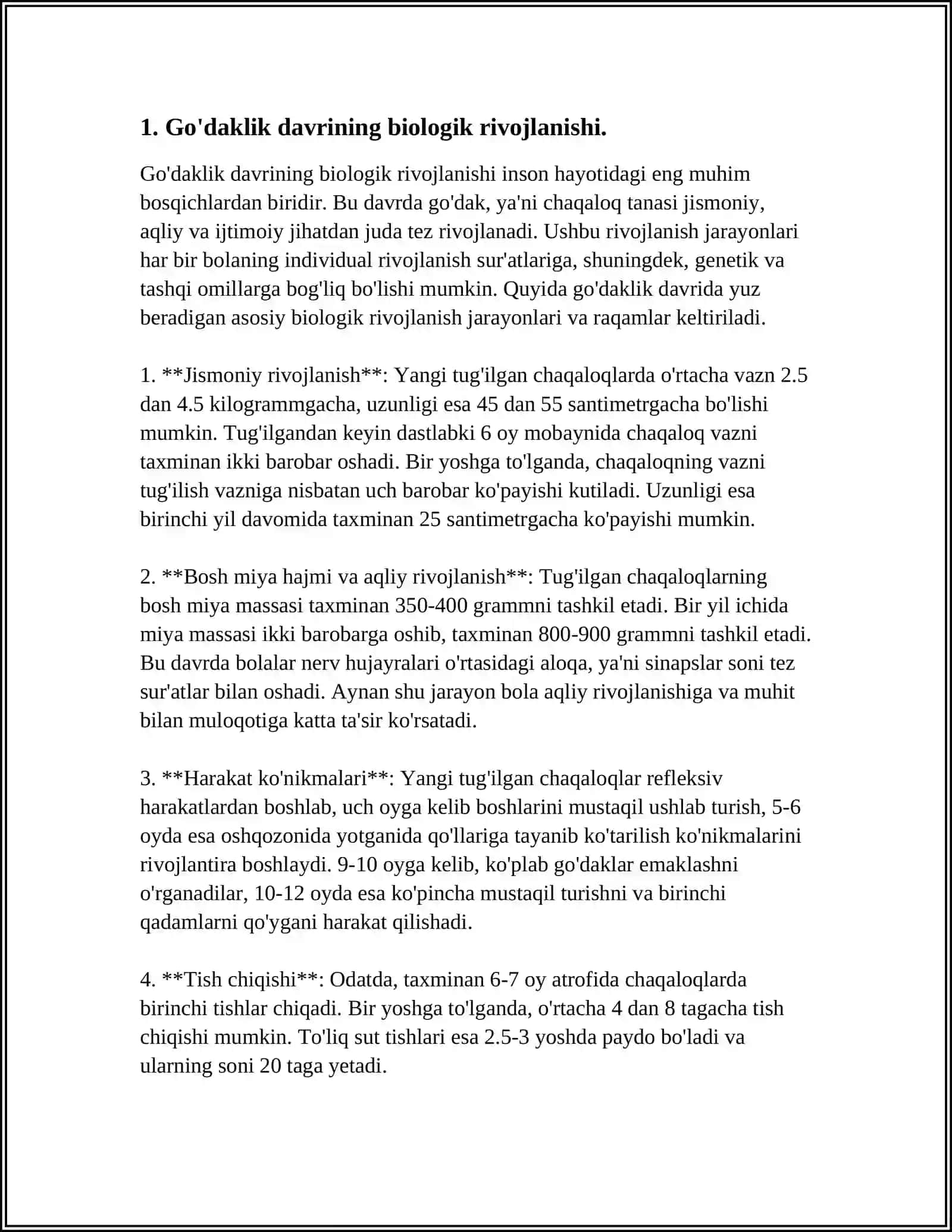 GO'DAKLIK DAVRI UNING TUG'MA XUSUSIYATLARI VA RIVOJLANISHNING O'ZIGA XOS XUSUSIYATLARI 3